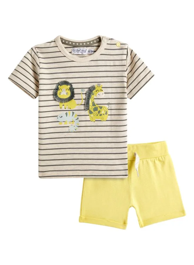 Dirkje Boys Striped T-Shirt and Shorts Set